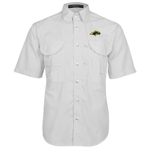  White Fishing Shirt Performance Short Sleeve - Panther