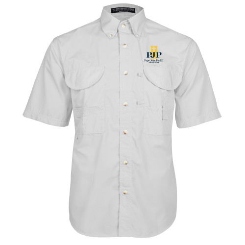  White Fishing Shirt Performance Short Sleeve - PJP II with School Name
