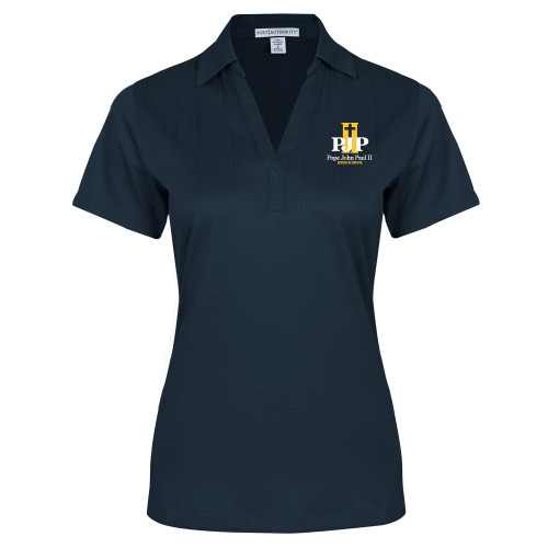  Womens Navy Performance Fine Jacquard Polo - PJP II with School Name