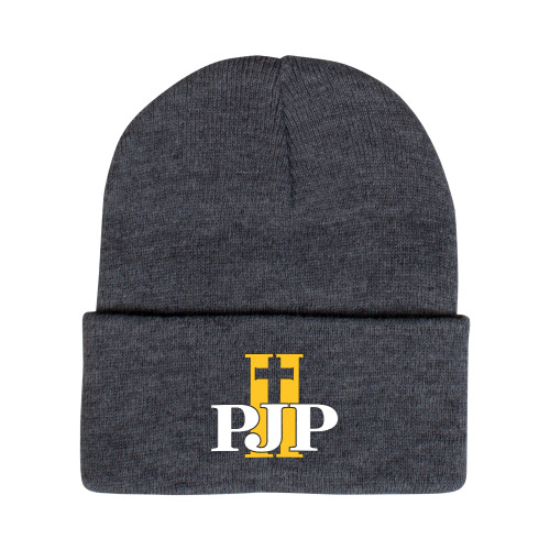  Grey Knit Beanie w/Cuff - PJP II Logo