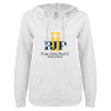 Thumbnail image for  ENZA Womens White V Notch Raw Edge Fleece Hoodie