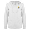Thumbnail image for  ENZA Womens White V Notch Raw Edge Fleece Hoodie