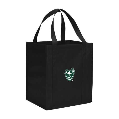  Non Woven Black Grocery Tote - Viking Head