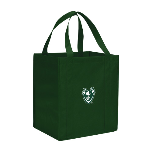  Non Woven Dark Green Grocery Tote - Viking Head