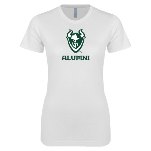  Next Level Womens White Boyfriend Tee - Alumni