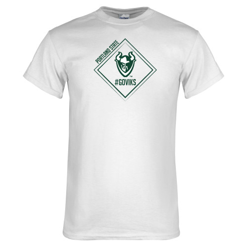  White T Shirt - Portland State Sign Design