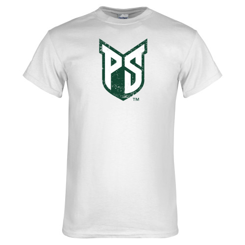  White T Shirt - Official Logo Distressed