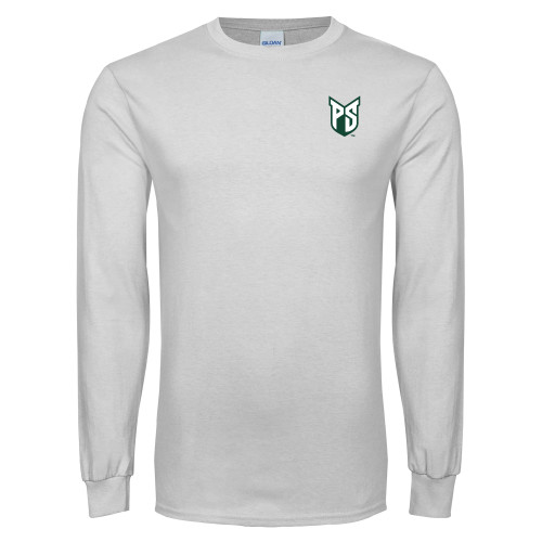  White Long Sleeve T Shirt - Official Logo