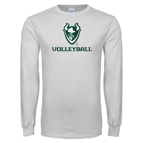  White Long Sleeve T Shirt - Volleyball