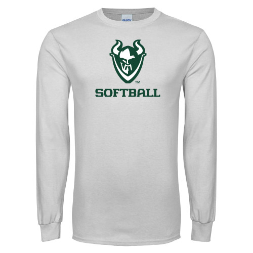  White Long Sleeve T Shirt - Softball