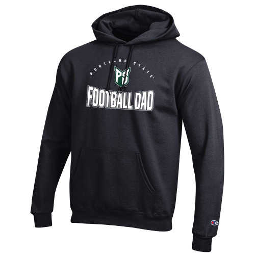  Champion Black Fleece Hoodie - Portland State Football Dad