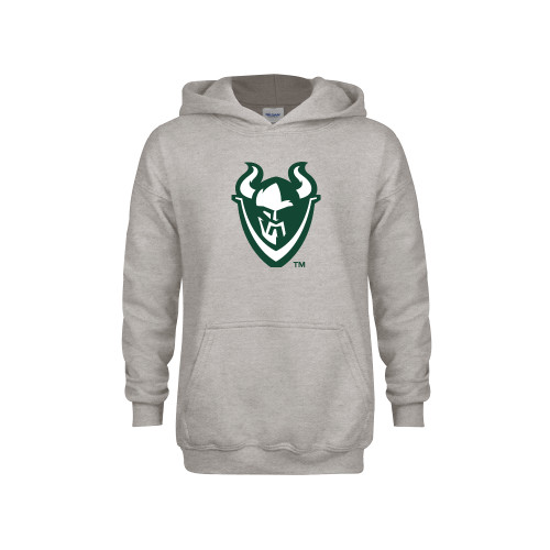  Youth Grey Fleece Hood - Viking Head