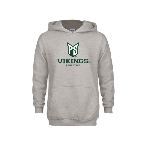  Youth Grey Fleece Hood - PS Shield Stacked