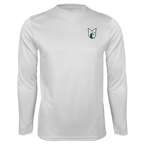  White Performance Long Sleeve Shirt - Official Logo