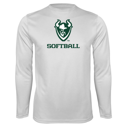  White Performance Long Sleeve Shirt - Softball