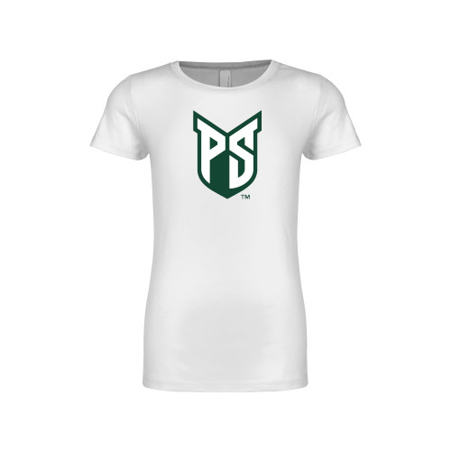 Next Level Girls White Fashion Fit T Shirt - Official Logo