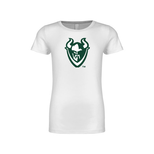  Next Level Girls White Fashion Fit T Shirt - Viking Head