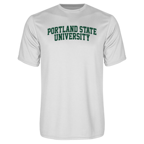  White Performance Tee - Arched Portland State