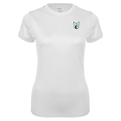  Womens White Performance Tee - Official Logo