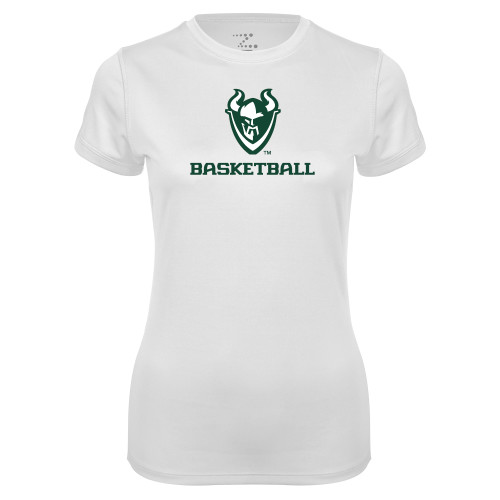  Womens White Performance Tee - Basketball