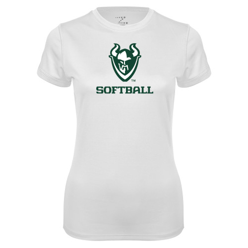  Womens White Performance Tee - Softball