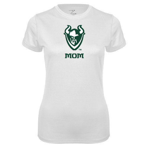  Womens White Performance Tee - Mom