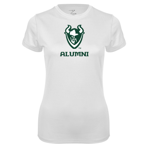  Womens White Performance Tee - Alumni