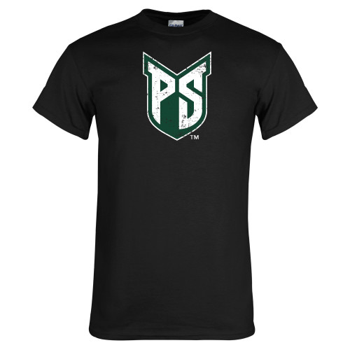  Black T Shirt - Official Logo Distressed