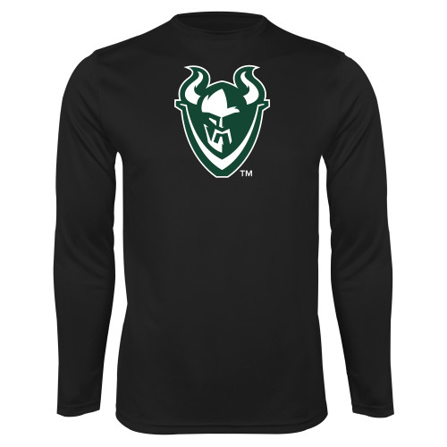  Black Performance Long Sleeve Shirt - Viking Head