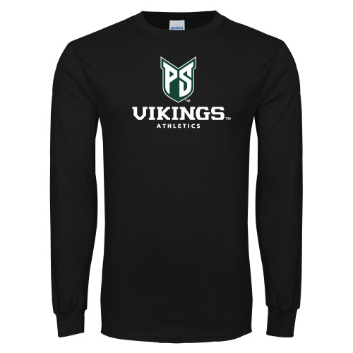  Black Long Sleeve T Shirt - PS Shield Stacked