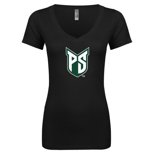  Next Level Womens Black Ideal V Tee - Official Logo