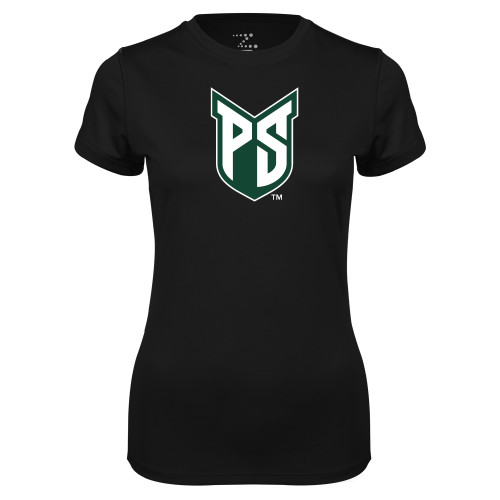  Womens Black Performance Tee - Official Logo
