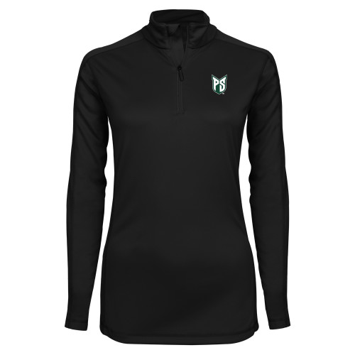  Syntrel Womens Black Interlock 1/4 Zip - Official Logo