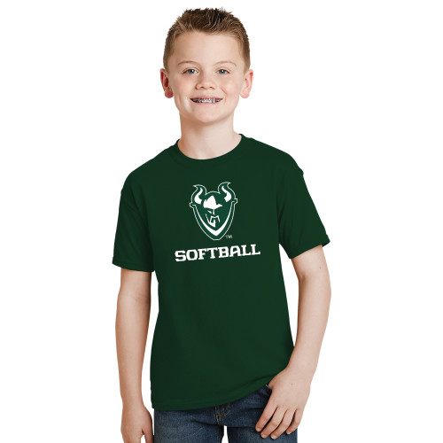  Youth Dark Green T-Shirt - Softball