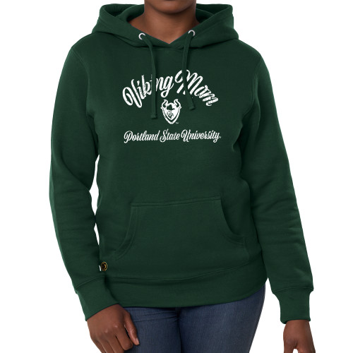  Fall Rush Ladies Dark Green Sponge Fleece Hoodie - Viking Mom