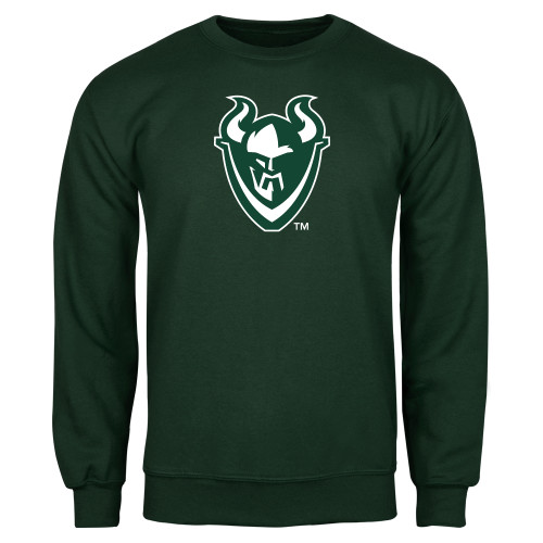  Dark Green Fleece Crew - Viking Head
