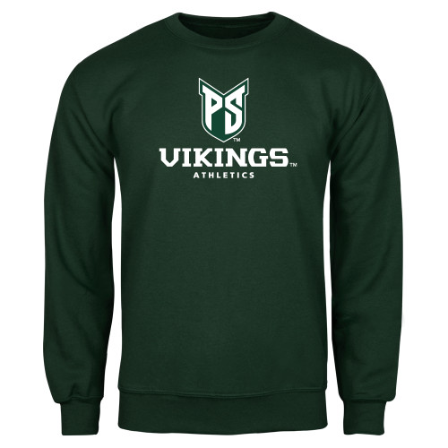  Dark Green Fleece Crew - PS Shield Stacked