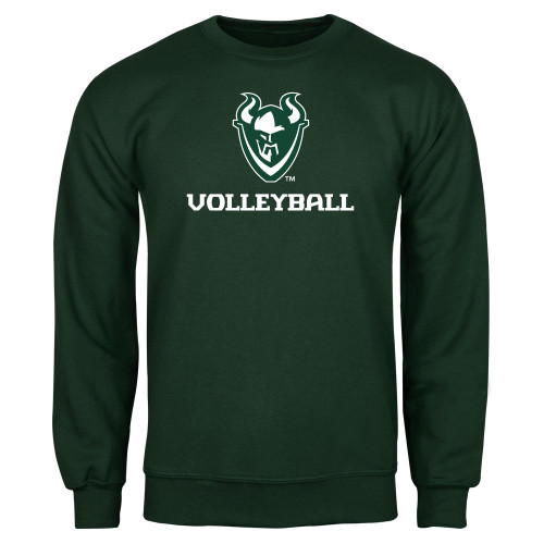  Dark Green Fleece Crew - Volleyball
