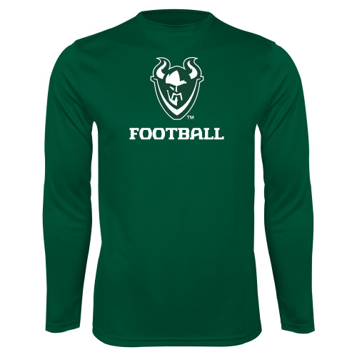  Dark Green Performance Long Sleeve Shirt - Football