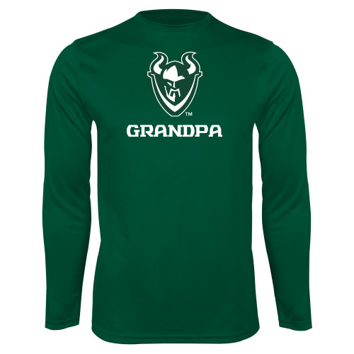  Dark Green Performance Long Sleeve Shirt - Grandpa