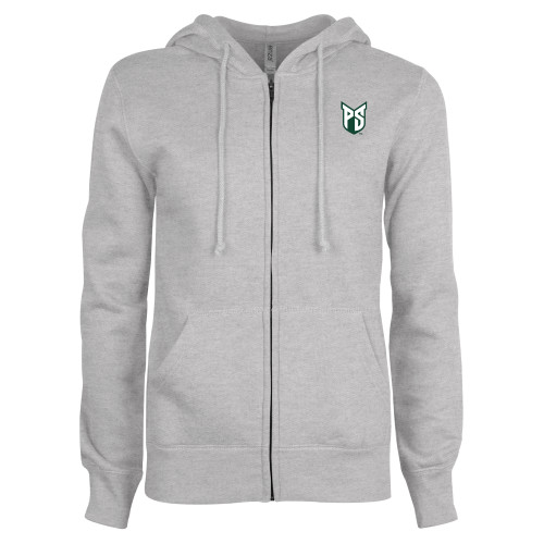  ENZA Womens Grey Fleece Full Zip Hoodie - Official Logo