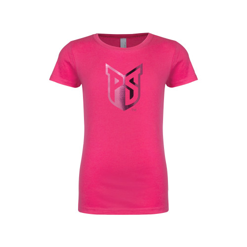  Next Level Girls Fuchsia Fashion Fit T Shirt - Official Logo Foil