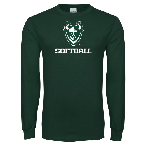  Dark Green Long Sleeve T Shirt - Softball