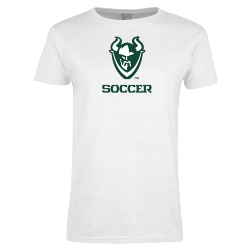  Womens White Short Sleeve Tee - Soccer