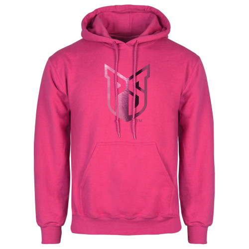  Womens Fuchsia Fleece Hoodie - Official Logo Foil