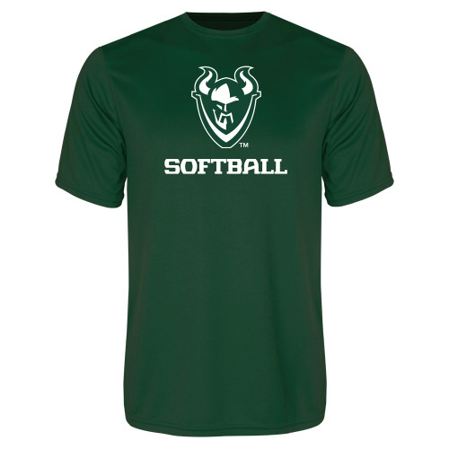  Dark Green Performance Tee - Softball