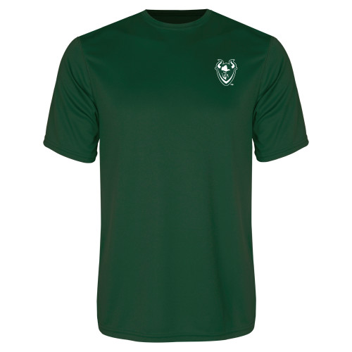  Dark Green Performance Tee - Viking Head