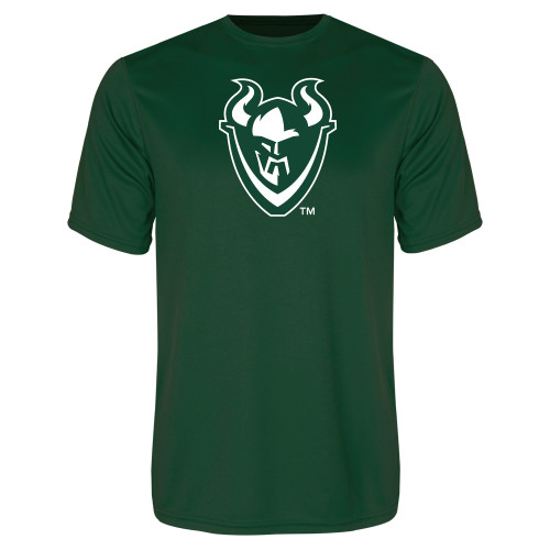  Dark Green Performance Tee - Viking Head