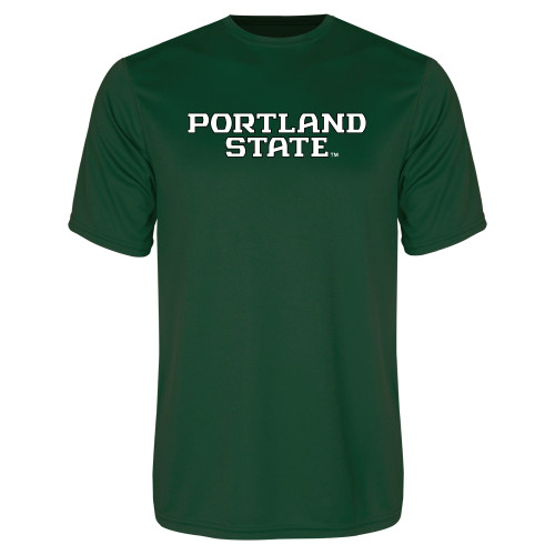  Dark Green Performance Tee - Portland State