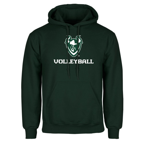  Dark Green Fleece Hood - Volleyball